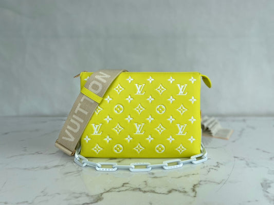 M20843 Coussin PM Monogram 26cm yellow cowhide-leathe