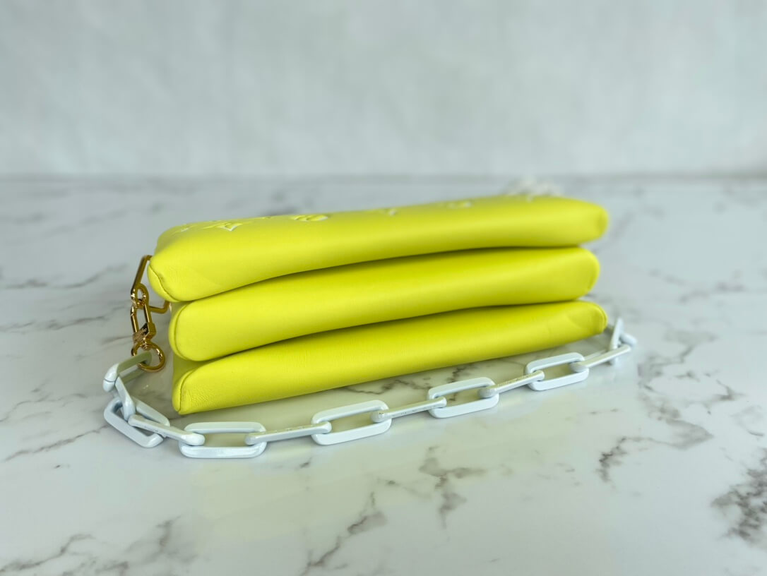 M20843 Coussin PM Monogram 26cm yellow cowhide-leathe