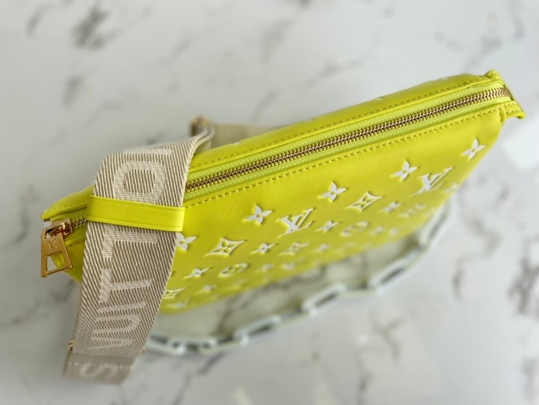 M20843 Coussin PM Monogram 26cm yellow cowhide-leathe