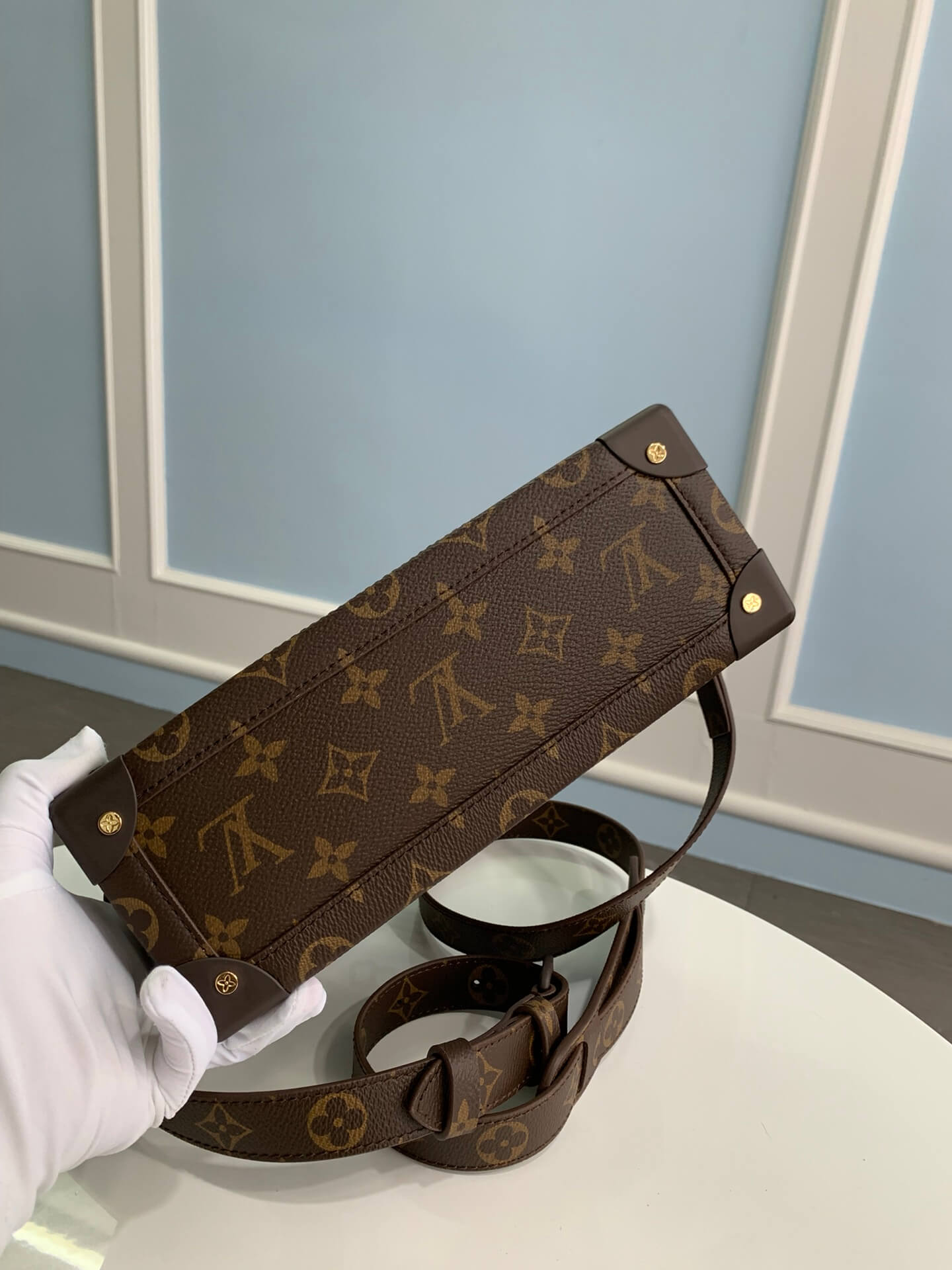 M20871 Side trunk Monogram Chess 25cm brown