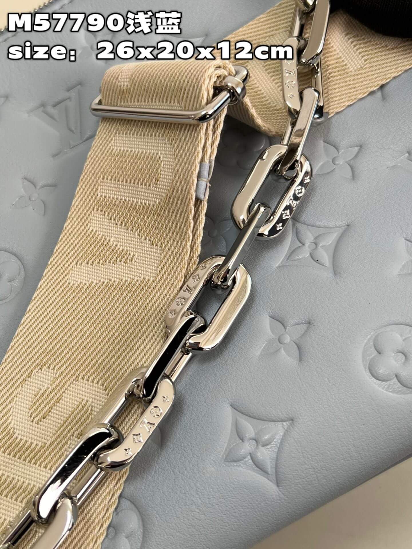 M21192 COUSSIN MM 34cm/M59277 PM 26cm Monogram light blue