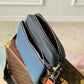 M21544 TRIO MESSENGER 25cm Sac Plat Denim Blue