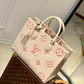 M21575 OnTheGo MM Monogram Empreinte leather apricot 35cm