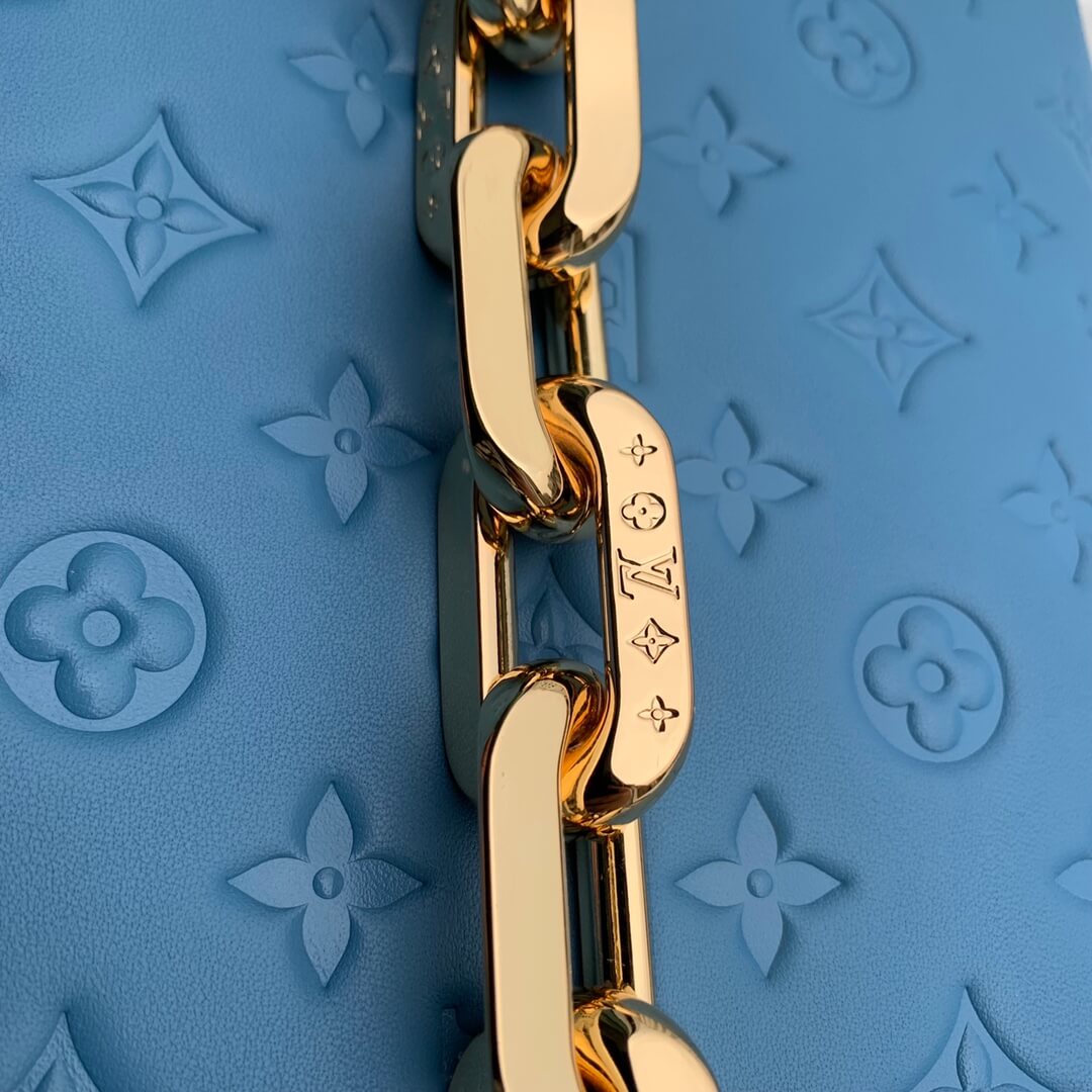 M21650 Coussin Monogram MM 34cm blue Female bag All leather