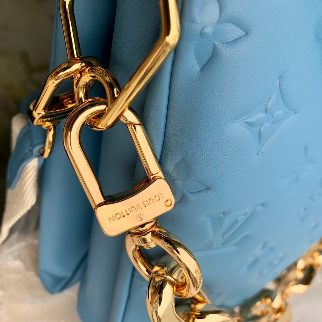 M21650 Coussin Monogram MM 34cm blue Female bag All leather