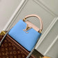 M21689 Capucines MINI Handbag 21cm blue Silk texture cowhide