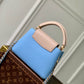 M21689 Capucines MINI Handbag 21cm blue Silk texture cowhide