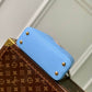 M21689 Capucines MINI Handbag 21cm blue Silk texture cowhide
