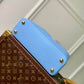 M21689 Capucines PM Handbag 27cm blue Silk texture cowhide