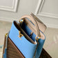 M21689 Capucines PM Handbag 27cm blue Silk texture cowhide