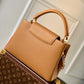 M21798 Capucines MM Taurillon 31cm brown COWHIDE/ REAL LEATHER