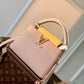 M22375 Capucines MINI Taurillon 21cm apricot COWHIDE/ REAL LEATHER