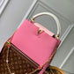 M22375 Capucines MM Taurillon 31.5cm pink COWHIDE/ REAL LEATHER