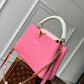 M22375 Capucines MM Taurillon 31.5cm pink COWHIDE/ REAL LEATHER