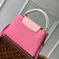 M22375 Capucines MM Taurillon 31.5cm pink COWHIDE/ REAL LEATHER