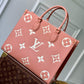 M45595 OnTheGo MM Monogram Empreinte leather pink 35cm