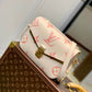 M45773 POCHETTE MÉTIS SHOULDER CROSS BODY BAGS White pink print 25cm