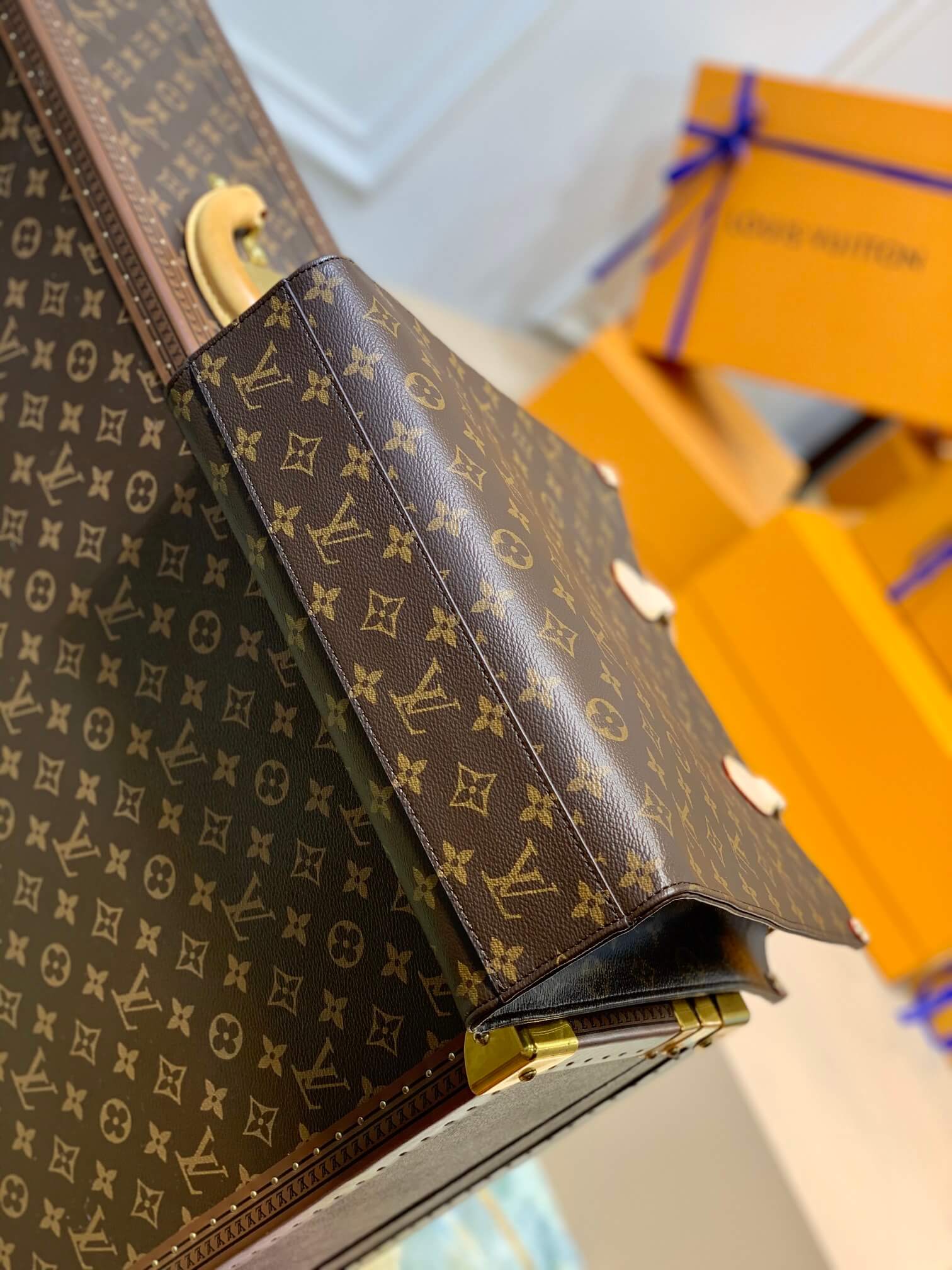 m45848 SAC PLAT PM MONOGRAM 30cm INSIDE red