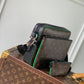 M46266 Trio Sac Plat Monogram Macassar 25cm green