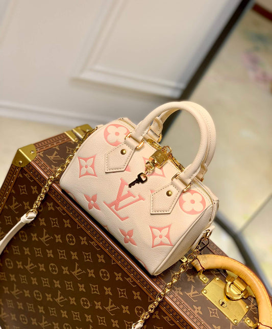 M46397 Speedy Bandoulière 20 Monogram Empreinte apricot