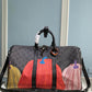 M46441 x YK KEEPALL Bandoulière 45 Monogram Black Flower COWHIDE/ REAL LEATHER
