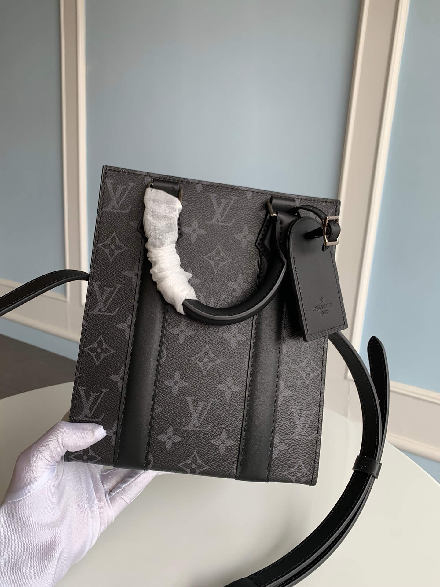 M46453 SAC PLAT mini Handbag Monogram Chess 19cm black