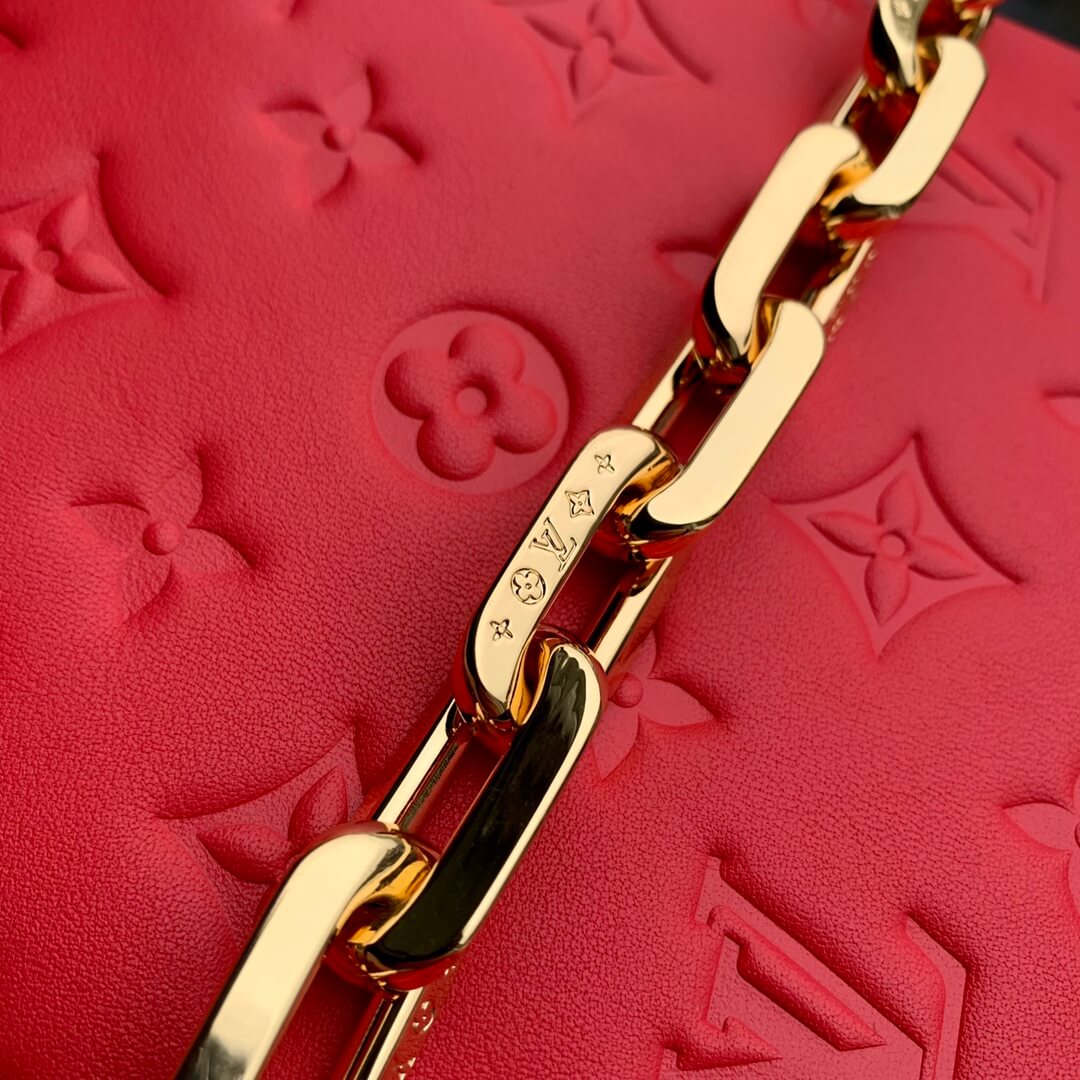 M57790 Coussin Monogram PM 26cm red Female bag All leather