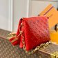 M57792 Coussin Monogram 26cm red Female bag All leather