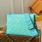 M57793 Pochette Coussin PM Monogram 26cm light blue yellow cowhide-leather