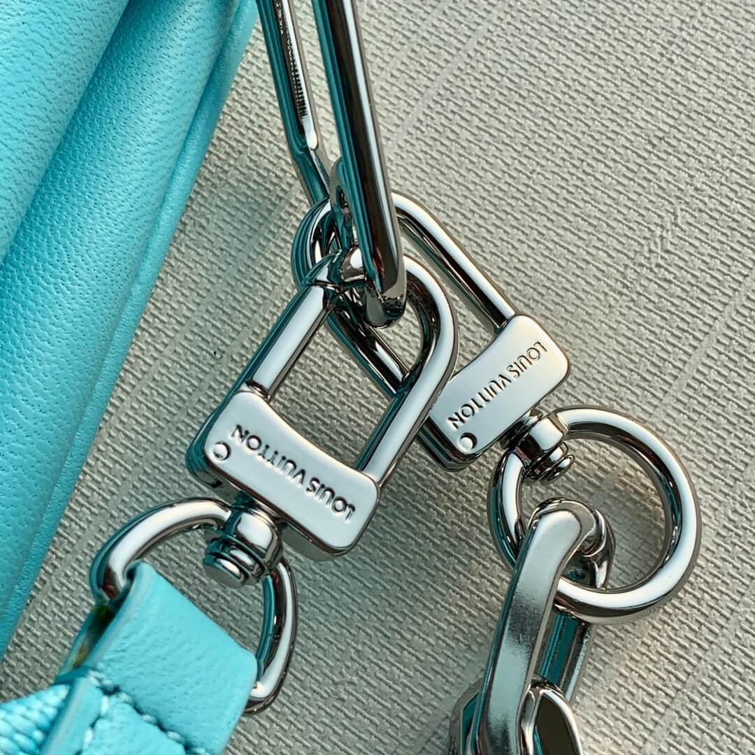 M57793 Pochette Coussin PM Monogram 26cm light blue yellow cowhide-leather