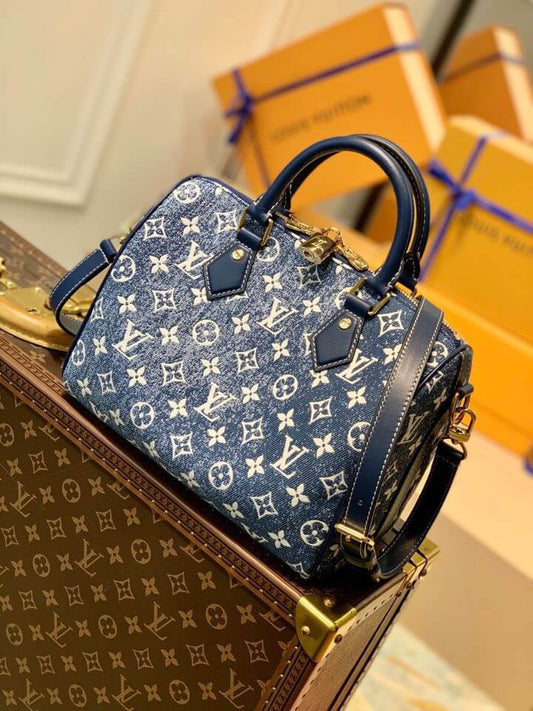 M59609 Blue jeans Speedy Bandoulière 25 Monogram
