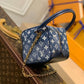 M59611 Dice bag SQUARE Denim Blue jeans 16cm
