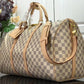 N48223 Keepall Triangle BANDOULIÈRE 50 Tuffetage white damier COWHIDE REAL LEATHER