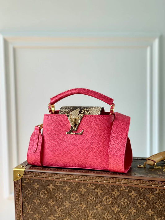 N81209 Capucines BB Taurillon 21cm rose red