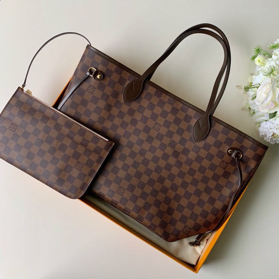 Neverfull MM Damier PINK inside Azur Bag N41603