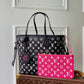 Neverfull Monogram Empreinte M46103 Black White Pink