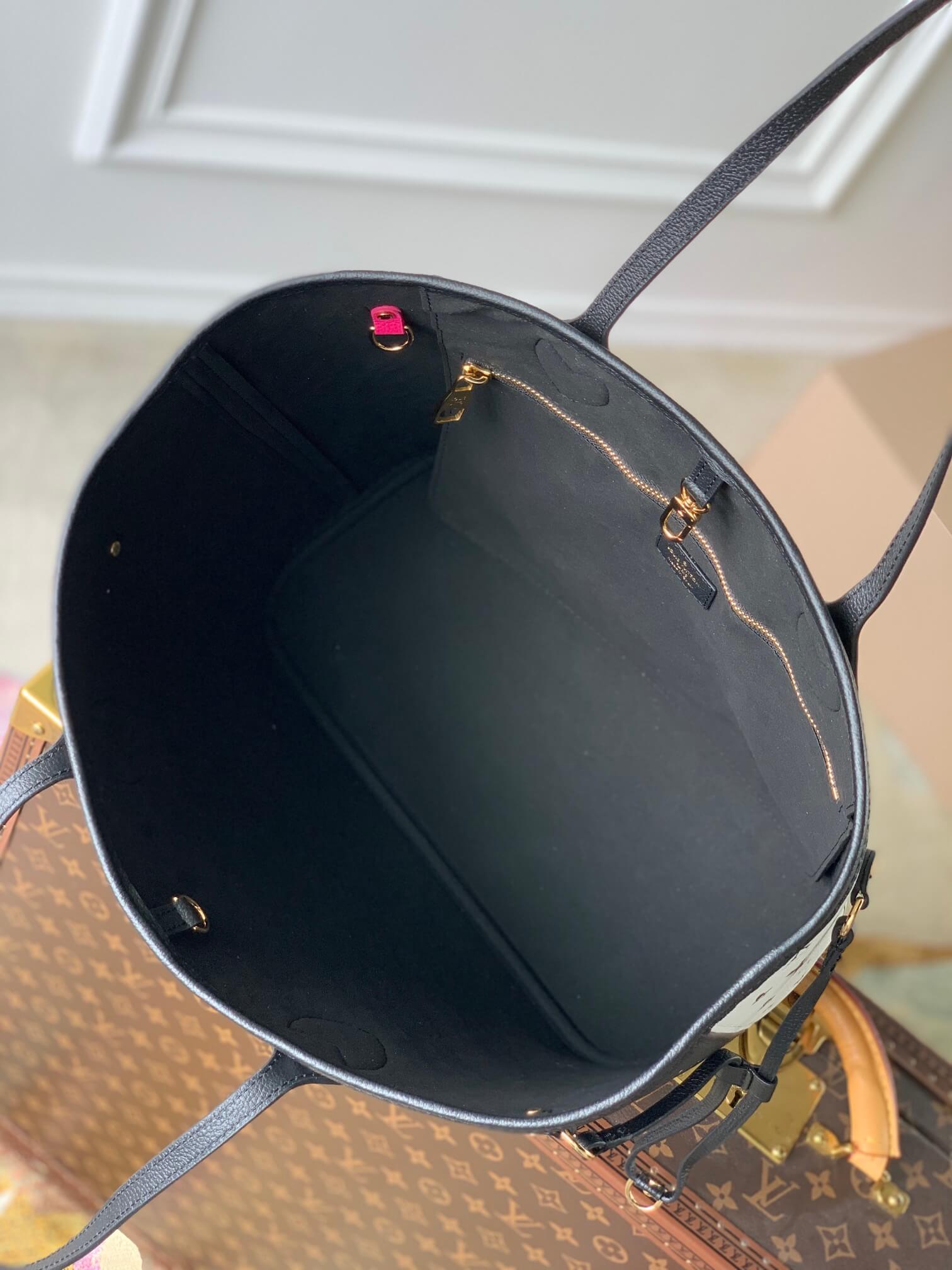 Neverfull Monogram Empreinte M46103 Black White Pink