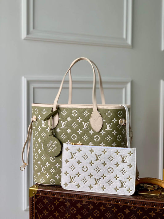 M46102 Neverfull Monogram Empreinte green grey begin subaxillary bag neverfull