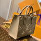 M45659 ONTHEGO PM tote bag monogrm empreinte leather grey