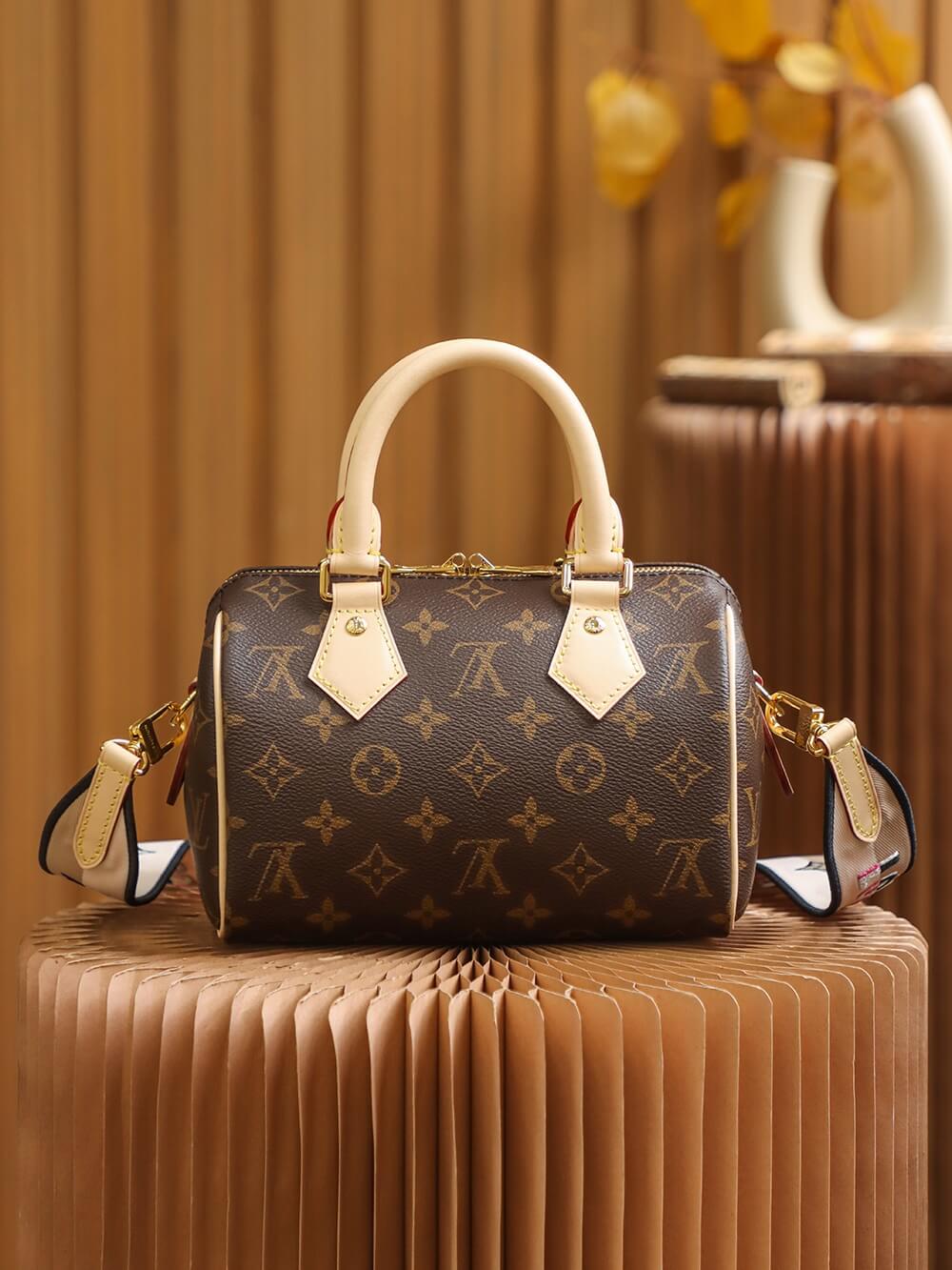 M45957 Speedy Bandouliere 20 Bag monogram real leather trim