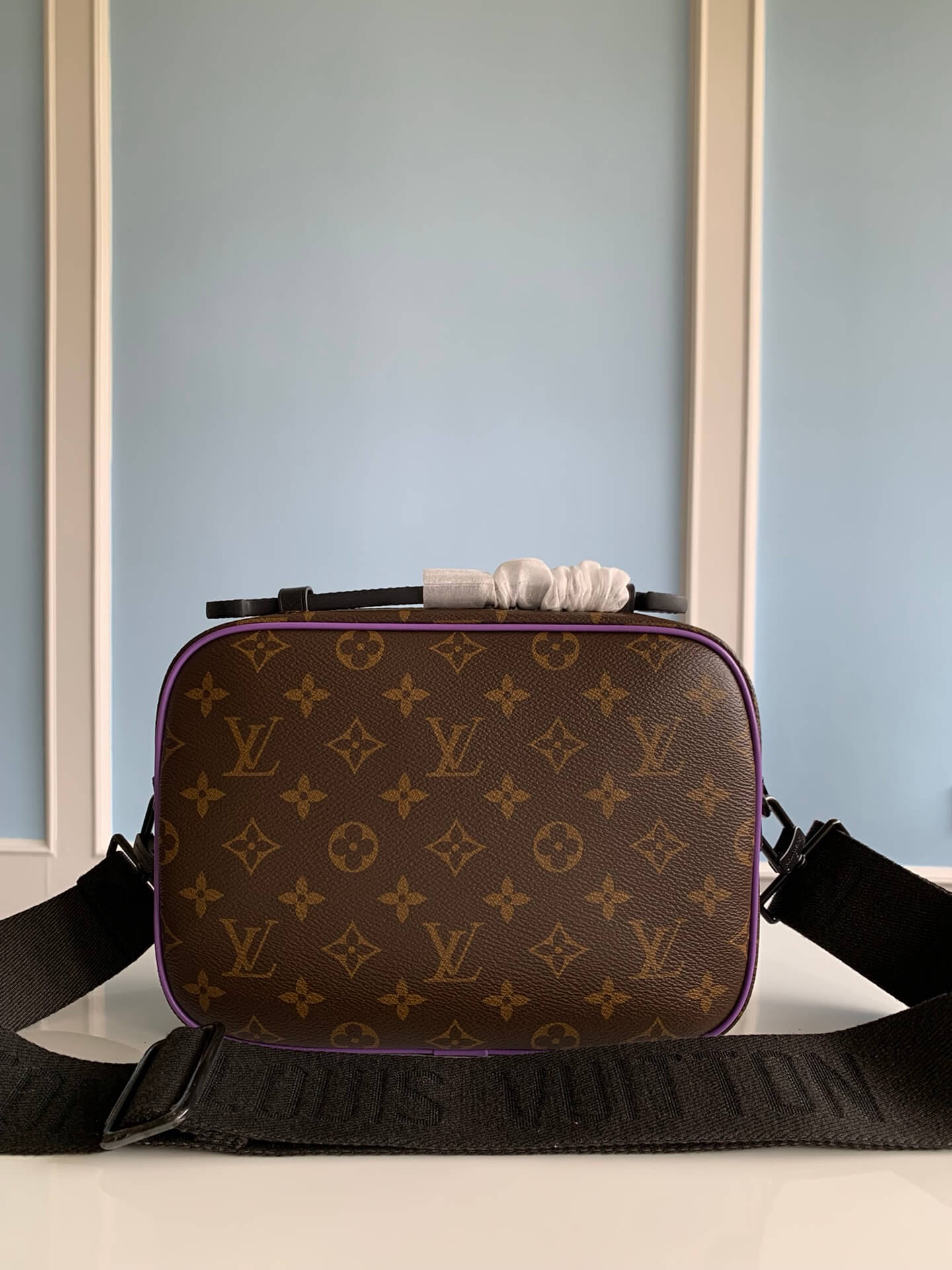 M46246 S LOCK MESSENGER Monogram Macassar purple man bag Sac Plat shoulder bag