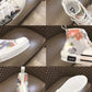 BL - DIR B23 White Floral Print HIGH-TOP SNEAKER