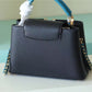 LV Capucines MM Taurillon Black/ Blue For Women, Women’s Bags, Shoulder And Crossbody Bags 12.4in/31.5cm LV 