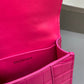 Balen Hourglass Mini Handbag With Chain In Dark Pink, For Women,  Bags 4.7in/12cm