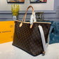 LV Neverfull GM Tote Bag Monogram Canvas Yellow For Women, Women’s Handbags, Shoulder Bags 15.7in/39cm LV M40992