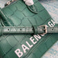 Balen Ville Mini Handbag In Dark Green, For Women,  Bags 4.7in/12cm