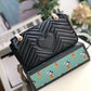 gg Marmont Small Matelassé Shoulder Bag Black Matelassé Chevron For Women 10in/26cm 443497 DTDIT 1000