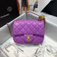 ChanelMini Flap Bag With ChanelBall On Strap Purple For Women, Women&#8217;s Handbags, Shoulder And Crossbody Bags 6.7in/17cm AS1786