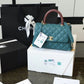 ChanelMedium Flap Bag With Top Handle Teal For Women, Women’s Handbags, Shoulder And Crossbody Bags 9in/23cm A92990