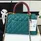 ChanelMedium Flap Bag With Top Handle Teal For Women, Women’s Handbags, Shoulder And Crossbody Bags 9in/23cm A92990